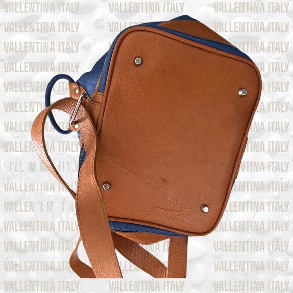 VINTAGE Valentina Italy Heavy Pebbled Leather Bag Rare Colour! - Picture 9 of 10